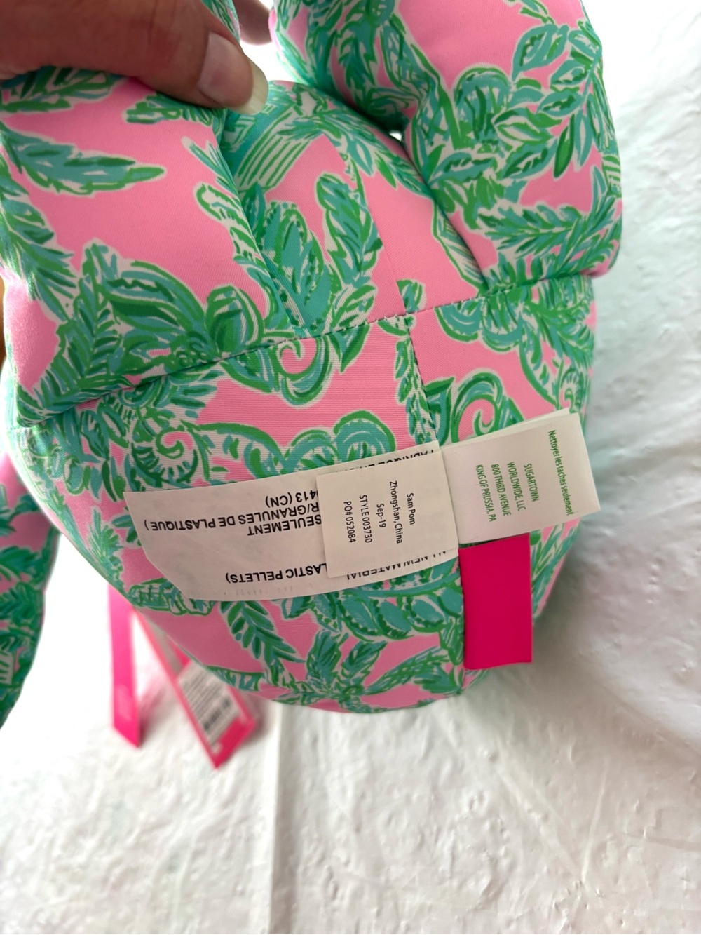 NWT Lilly Pulitzer Pink Green Mandevilla Pink Sands Paradise Plush Elephant - Picture 8 of 13
